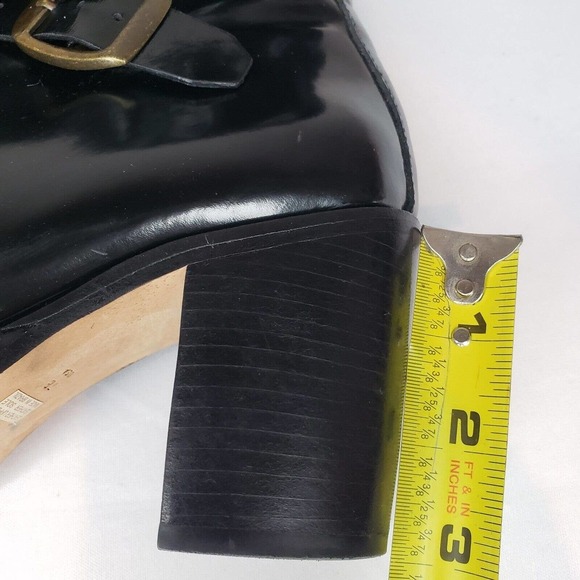 Arrichi Anthropologie Booties Black Patent Leather Heel Boots Womens Size 7 B - Picture 14 of 15